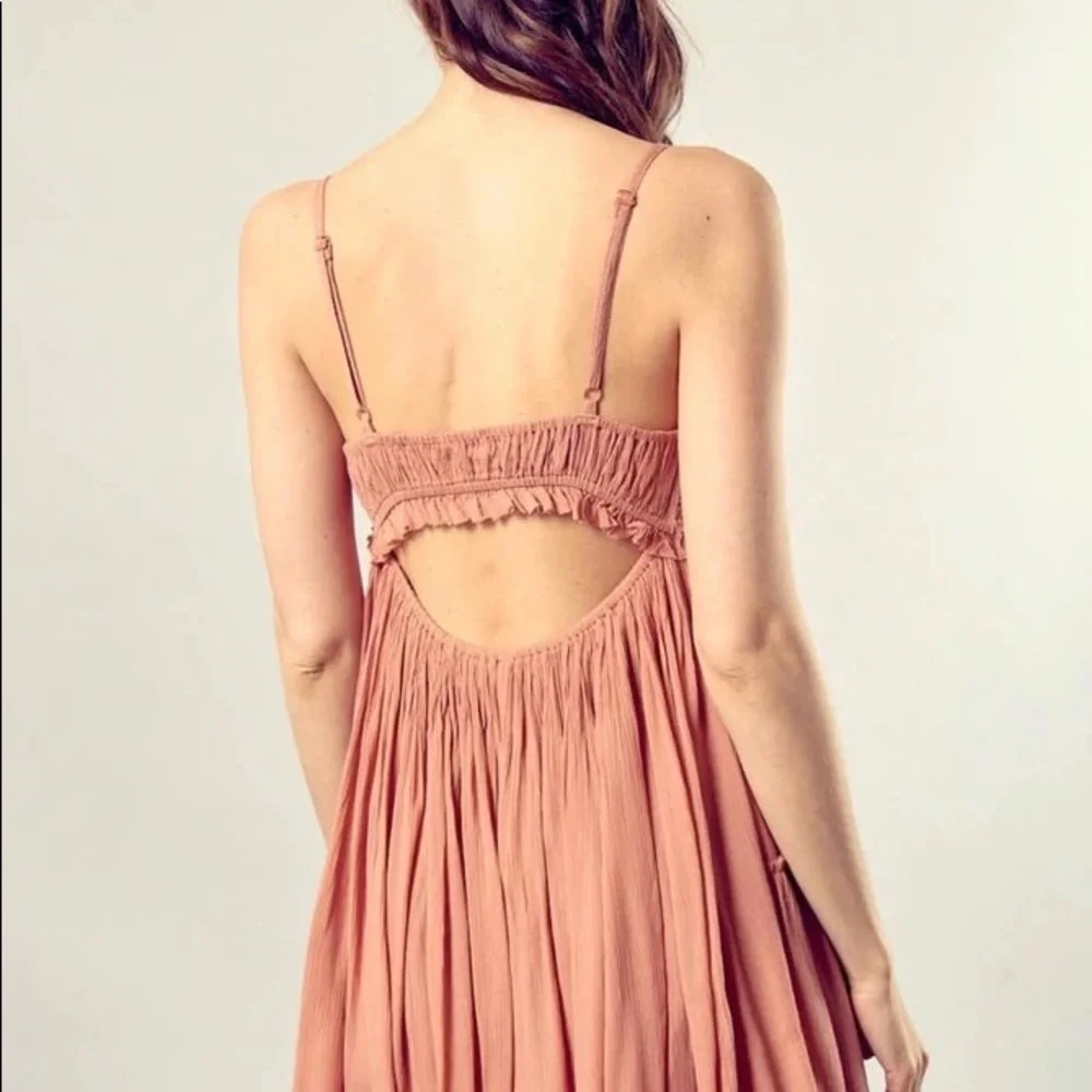 Mustard Seed Ruffle Trim Mini Dress NWT - Picture 3 of 5